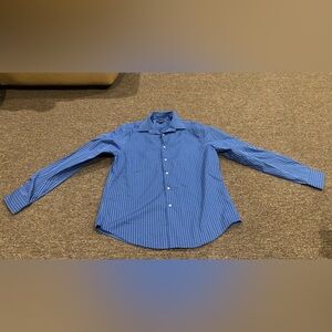 Structure Men's Pinstripe Casual LS fitted Dress Shirt L 16-16.5 34/35 EUC